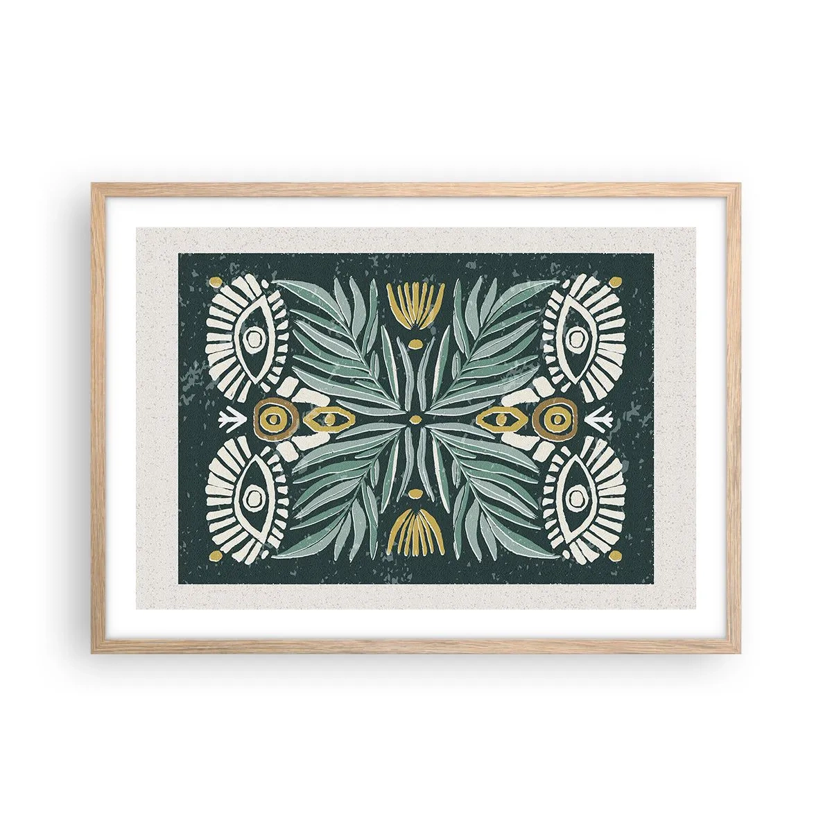 Poster in cornice rovere chiaro - Geometrie di arte popolare - 70x50 cm