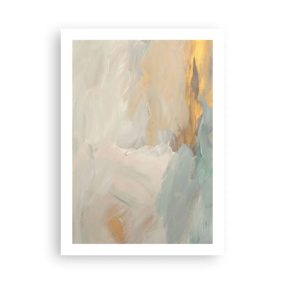 Poster - Composizione di pittura astratta in tonalità pastello - 50x70cm - Astrazione: il paese della mitezza - Decorazione murale moderna per soggiorno e camera da letto ARTTOR