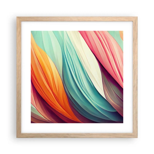 Poster in cornice rovere chiaro - Intreccio arcobaleno - 40x40 cm