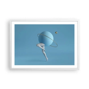 Poster in cornice bianca - E i pianeti folleggiano - 70x50 cm