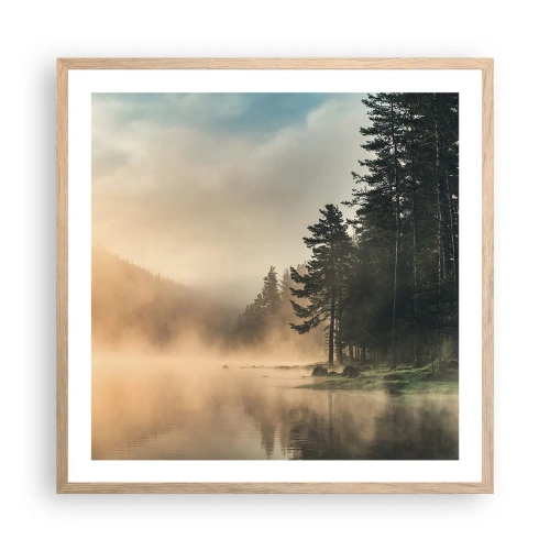 Poster in cornice rovere chiaro - La nascita del giorno - 60x60 cm