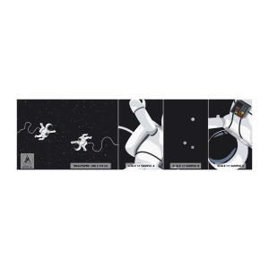 Campione Di Fotomurale Standard Eco - Danza cosmica - Astrazione, Astronauta, Cosmo - 100x30 cm