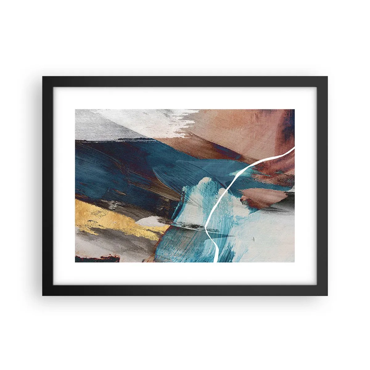 Poster in cornice nera - Con forza ed energia - 40x30 cm