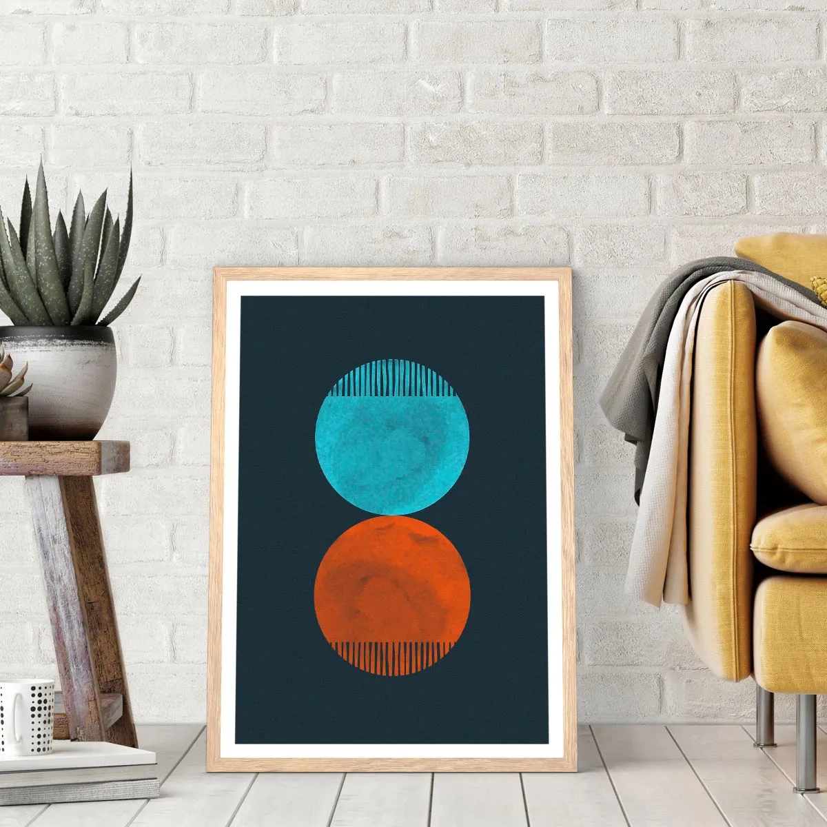 Poster in cornice rovere chiaro - Solo geometria? - 50x70 cm