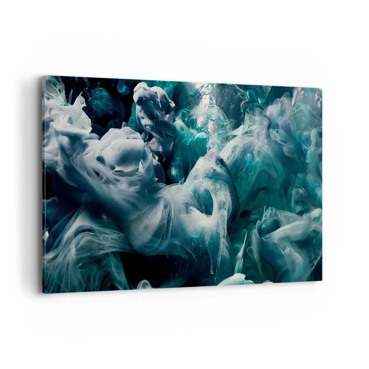 Quadro su tela - Stampe su Tela - Onde astratte dinamiche nelle tonalità del blu e del bianco - 120x80cm - Il movimento dei colori - Decorazione murale moderna per soggiorno e camera da letto ARTTOR