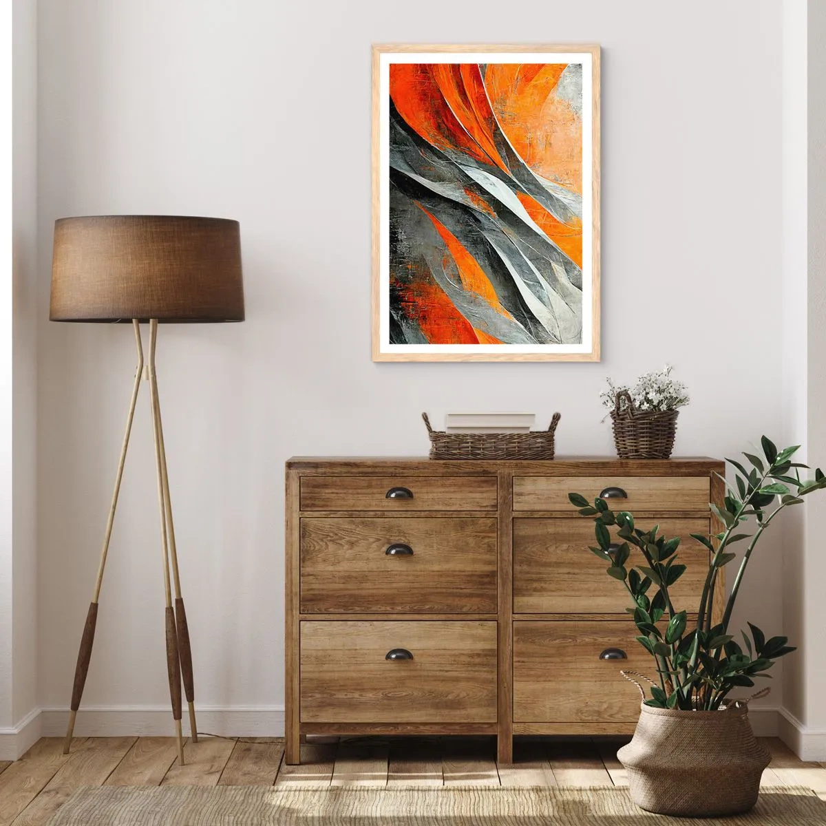 Poster in cornice rovere chiaro - Caldo e freddo - 30x40 cm