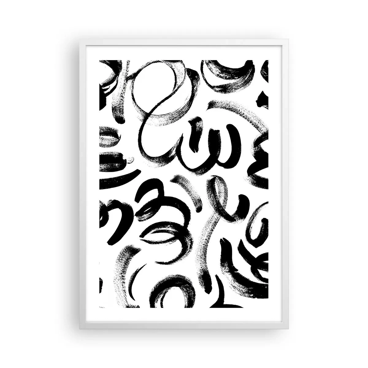Poster in cornice bianca - Nero su bianco - 50x70 cm
