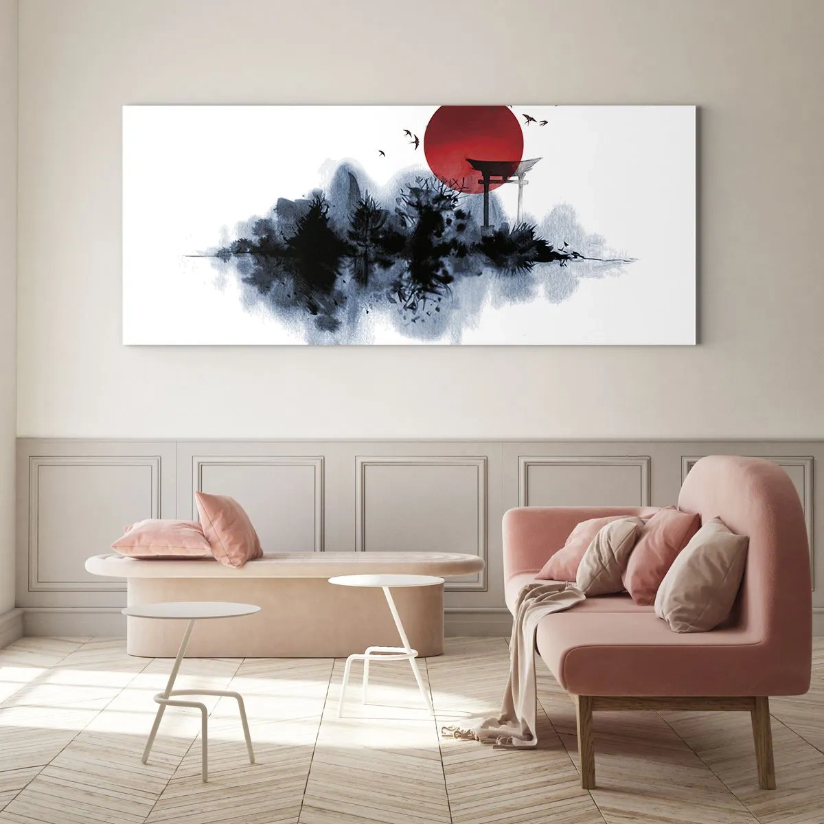 Quadro su vetro - Vista giapponese - 100x40 cm