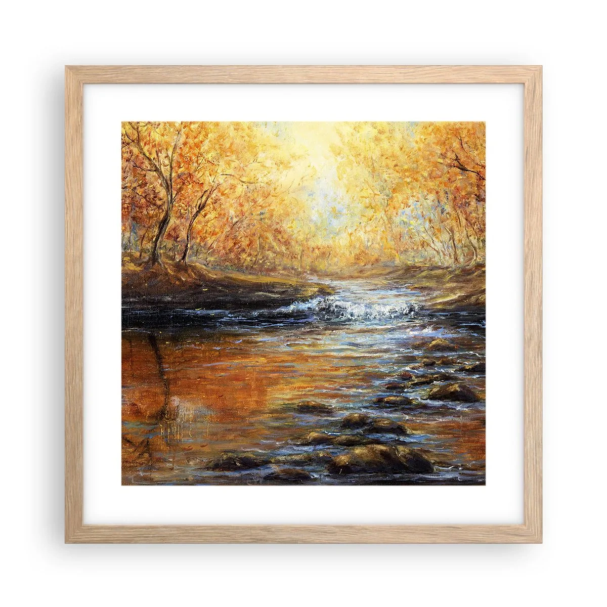 Poster in cornice rovere chiaro - Ruscello d'oro - 40x40 cm