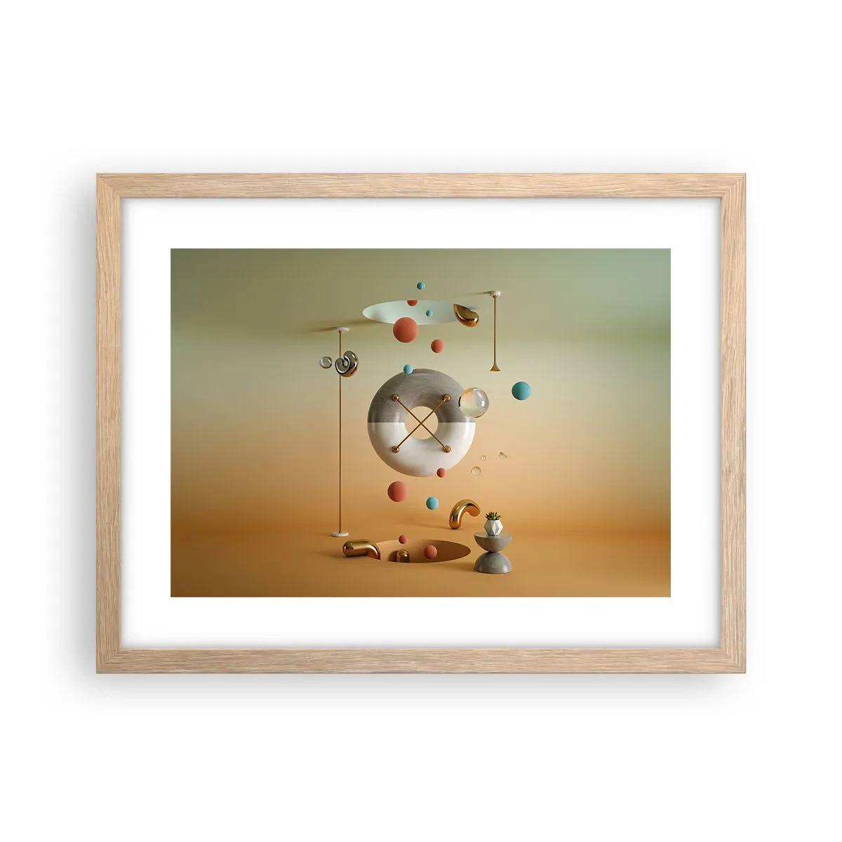 Poster in cornice rovere chiaro - Tutto può succedere - 40x30 cm