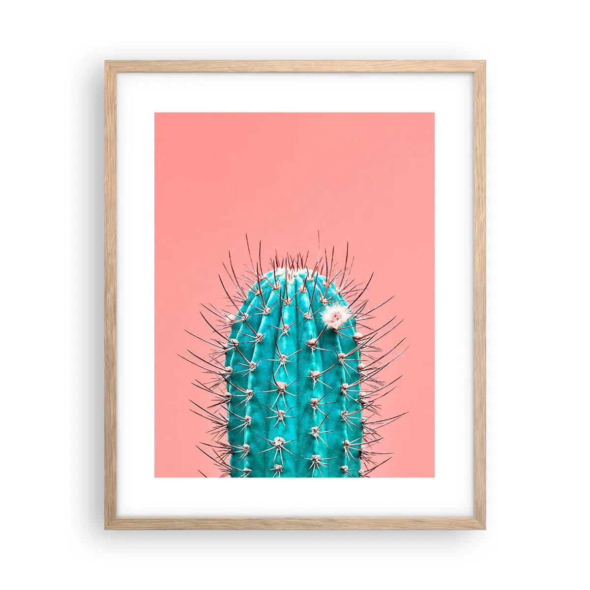 Poster in cornice rovere chiaro - Stai attento - 40x50 cm