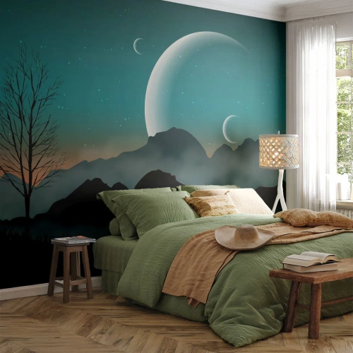 Fotomurali Premium Sand - Il carnevale di una notte stellata - Astrazione, Paesaggio, Montagne - 200x140 cm