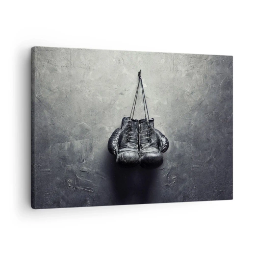 Quadro su tela - Stampe su Tela - Vecchi guantoni da boxe contro il muro - 70x50cm - Tempo di lotte e tempo di pace - Decorazione murale moderna per soggiorno e camera da letto ARTTOR
