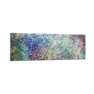 Quadro su vetro - Composizione astratta con linee e texture multicolori - 160x50cm - Non è cosi semplice - Decorazione murale moderna per soggiorno e camera da letto ARTTOR