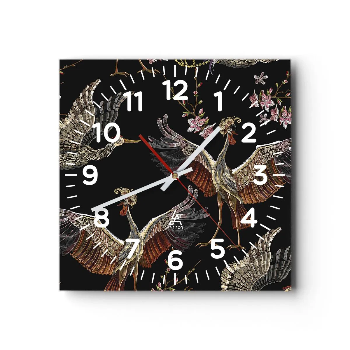 Orologio da parete - Orologio in Vetro - Uccello fantastico - 30x30 cm