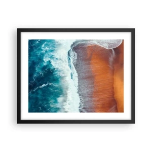 Poster in cornice nera - Il tocco dell'oceano - 50x40 cm