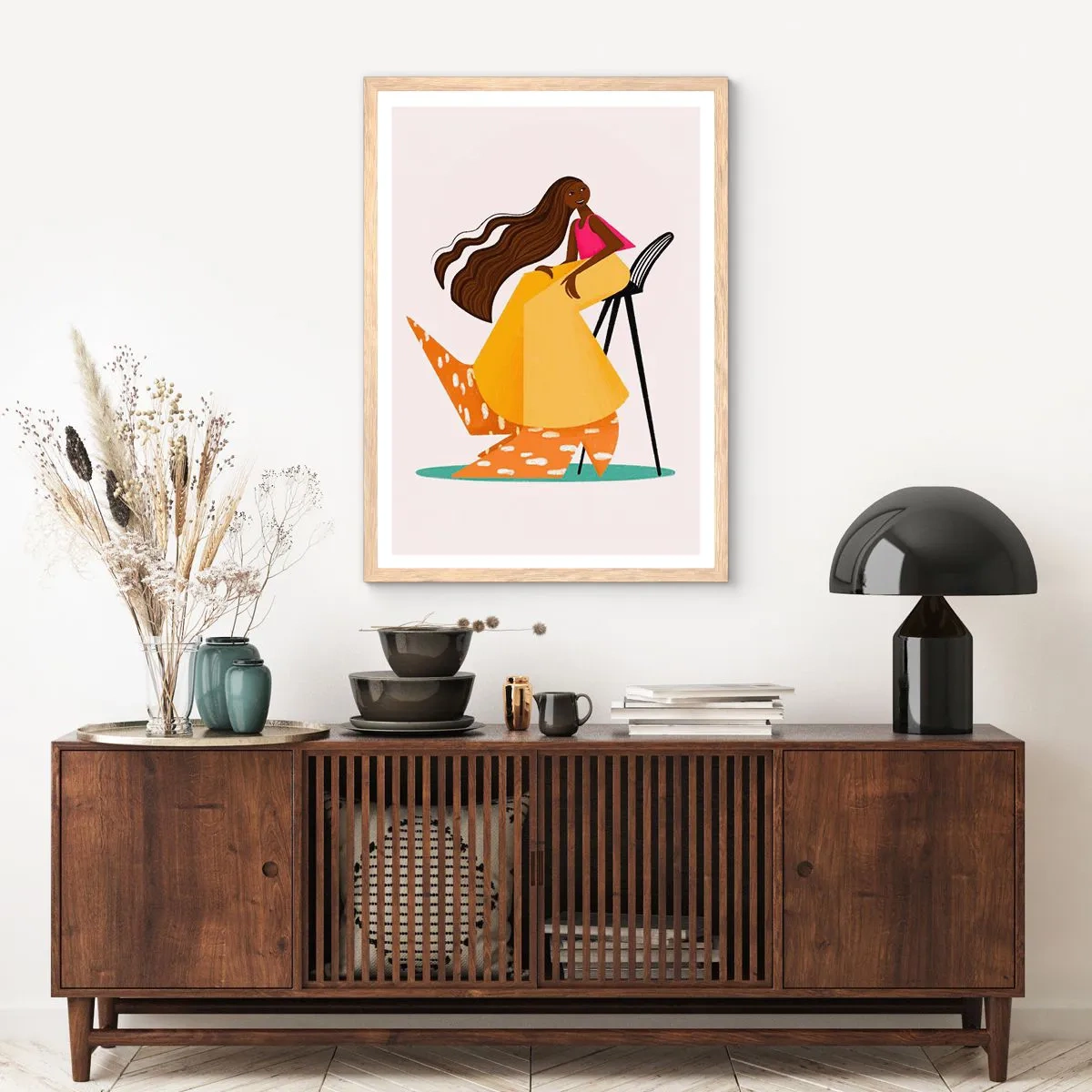 Poster in cornice rovere chiaro - Anche la moda è un gioco - 30x40 cm