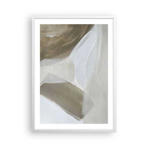 Poster in cornice bianca - Onda di bianco - 50x70 cm