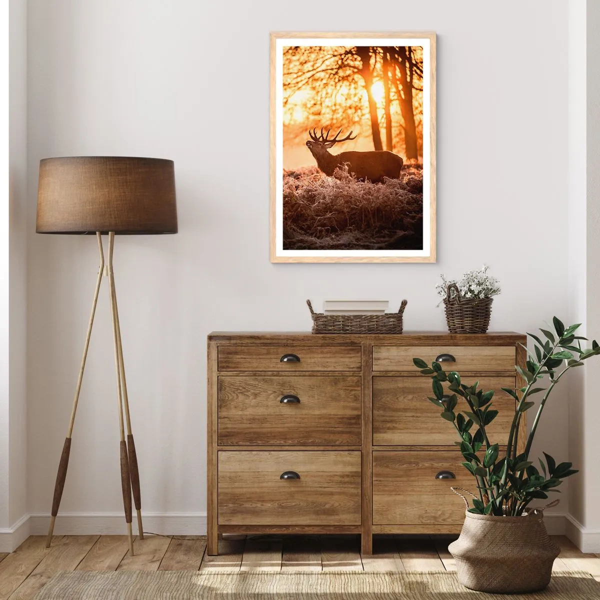 Poster in cornice rovere chiaro - Il sogno del cacciatore - 40x50 cm