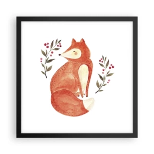 Poster in cornice nera - Piccola rossa - 40x40 cm