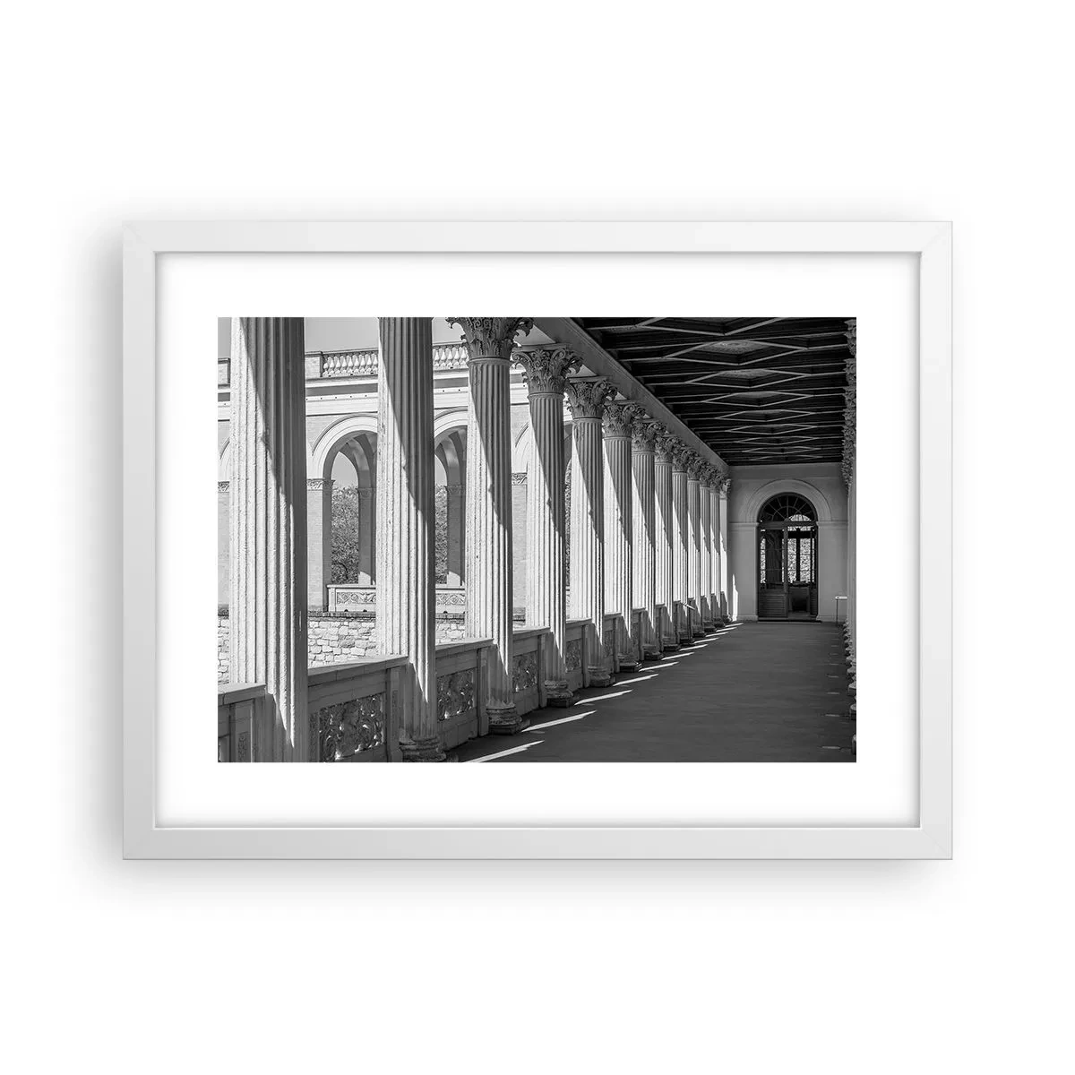 Poster in cornice bianca - Portico soleggiato - 40x30 cm