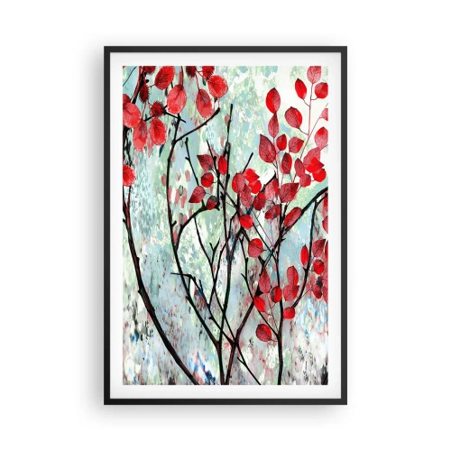 Poster in cornice nera - Albero in scarlatto - 61x91 cm