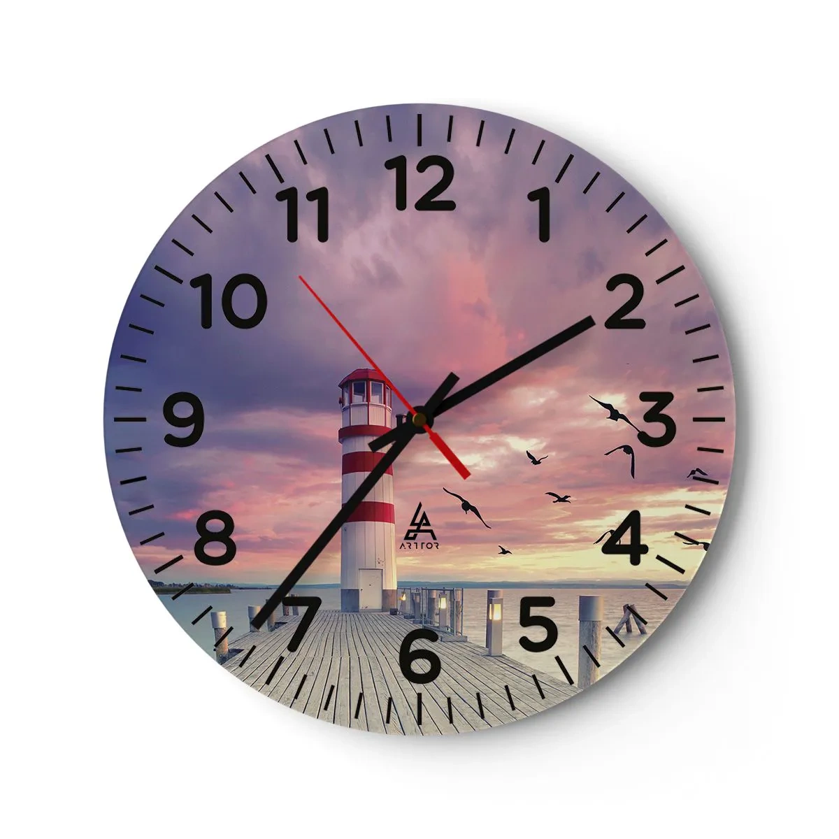 Orologio da parete - Orologio in Vetro - Tempo di tornare in porto - 40x40 cm