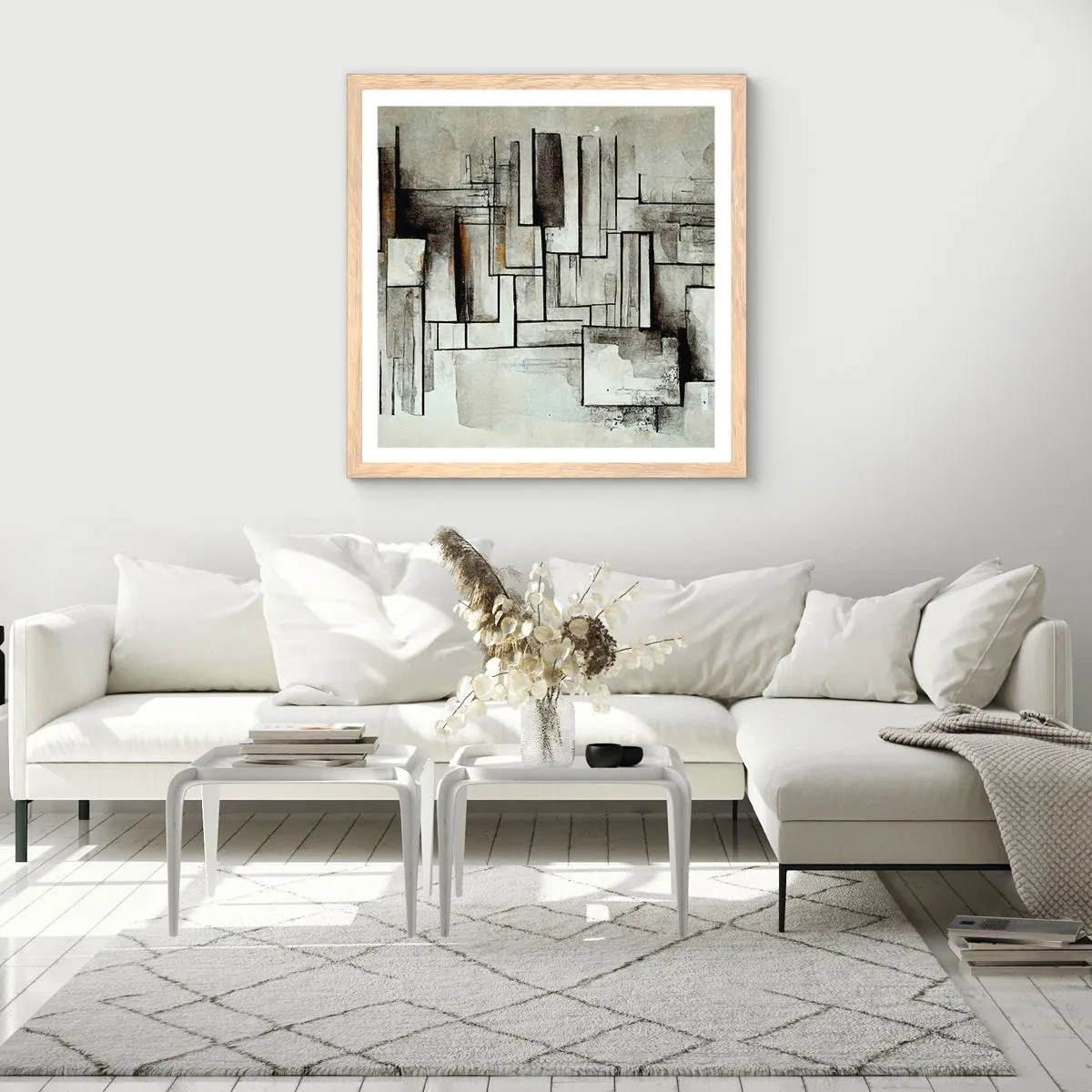 Poster in cornice rovere chiaro - La forza della semplicità - 30x30 cm