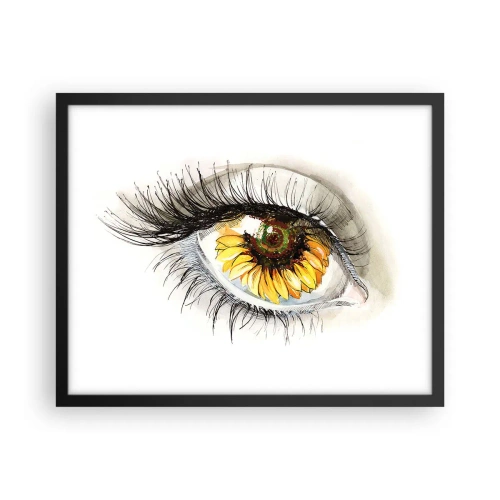 Poster in cornice nera - Uno sguardo caldo come l'estate - 50x40 cm