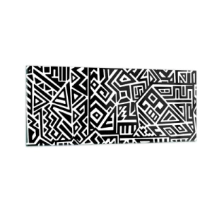 Quadro su vetro - Composizione precolombiana - 100x40 cm