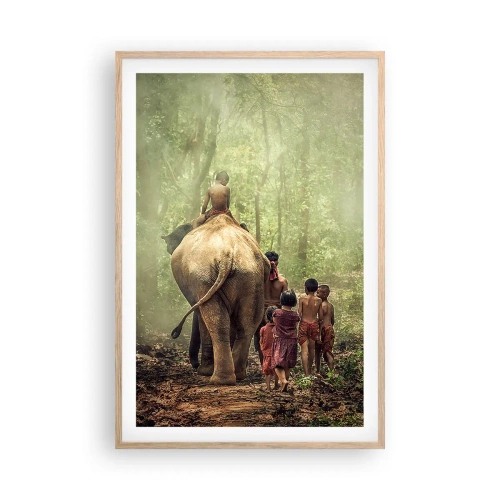 Poster in cornice rovere chiaro - Il nuovo Libro della Giungla - 61x91 cm