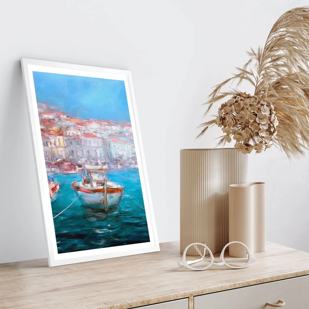 Poster in cornice bianca - Golfo italiano - 70x100 cm