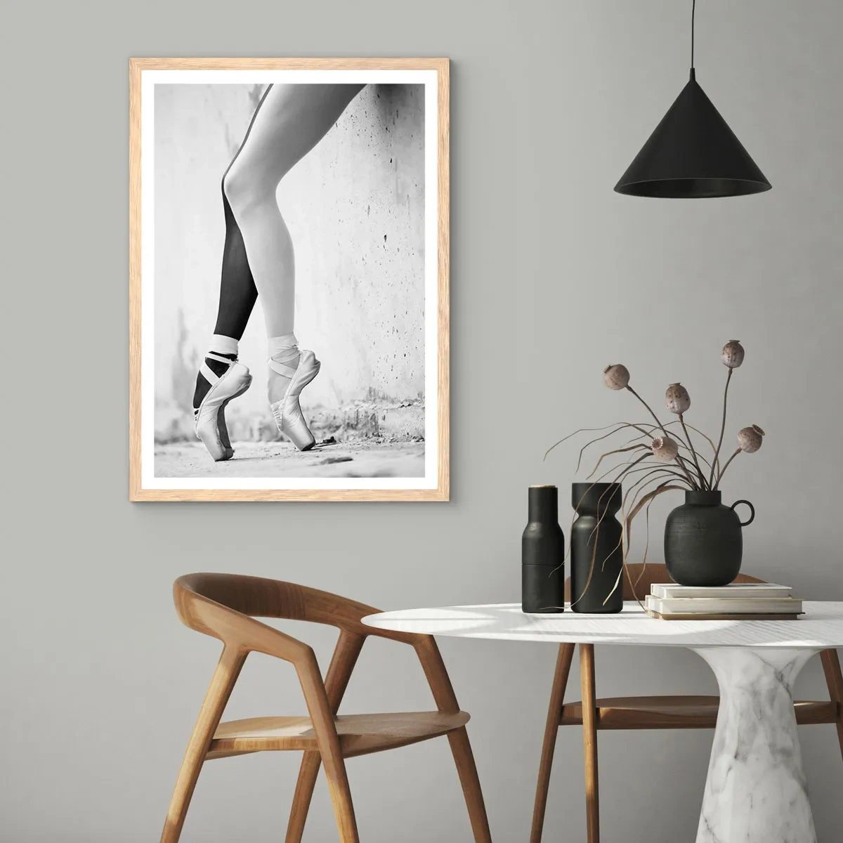 Poster in cornice rovere chiaro - Ballerina, voilà! - 50x70 cm