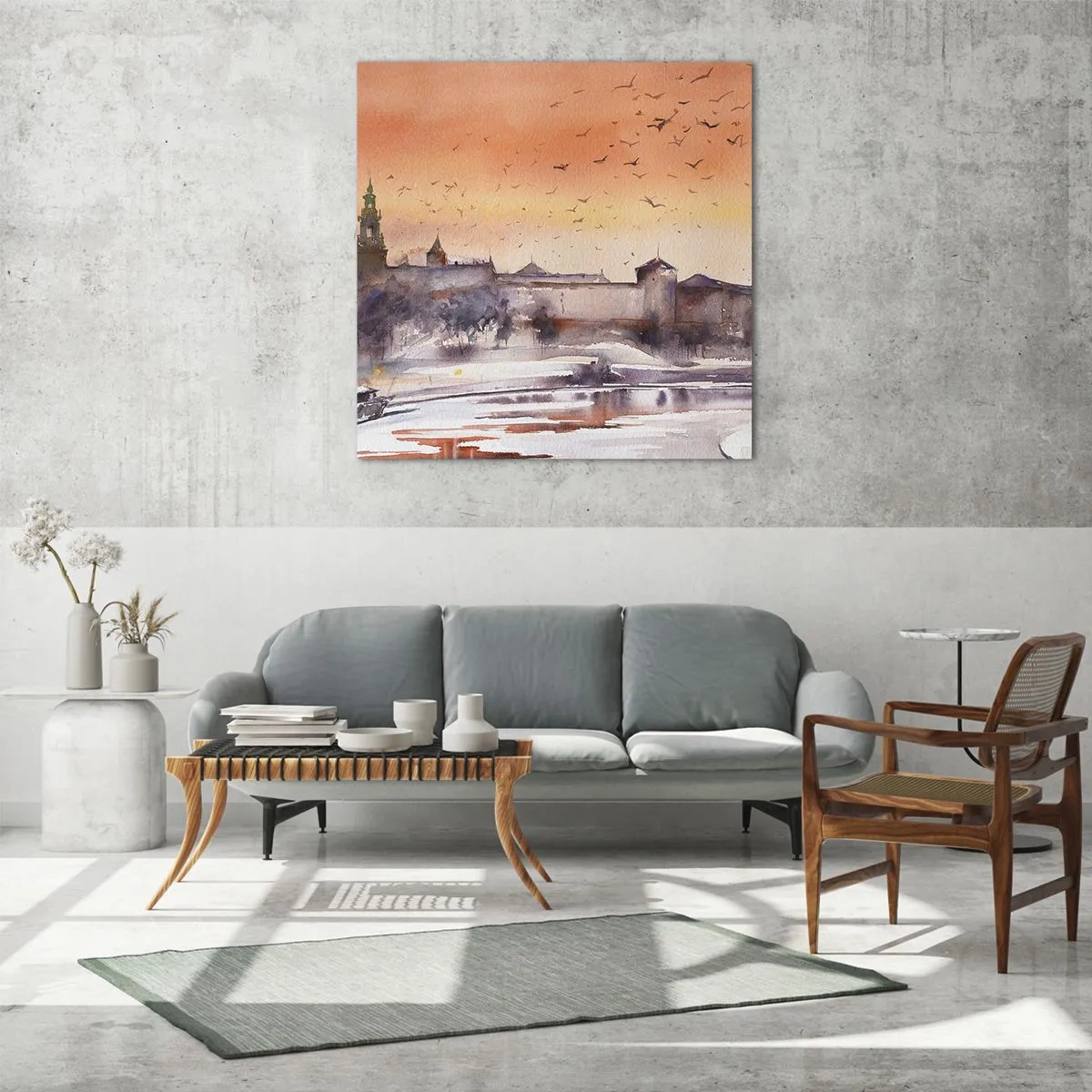 Quadro su vetro - Tramonto reale - 50x50 cm