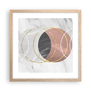 Poster in cornice rovere chiaro - La musica delle sfere - 40x40 cm