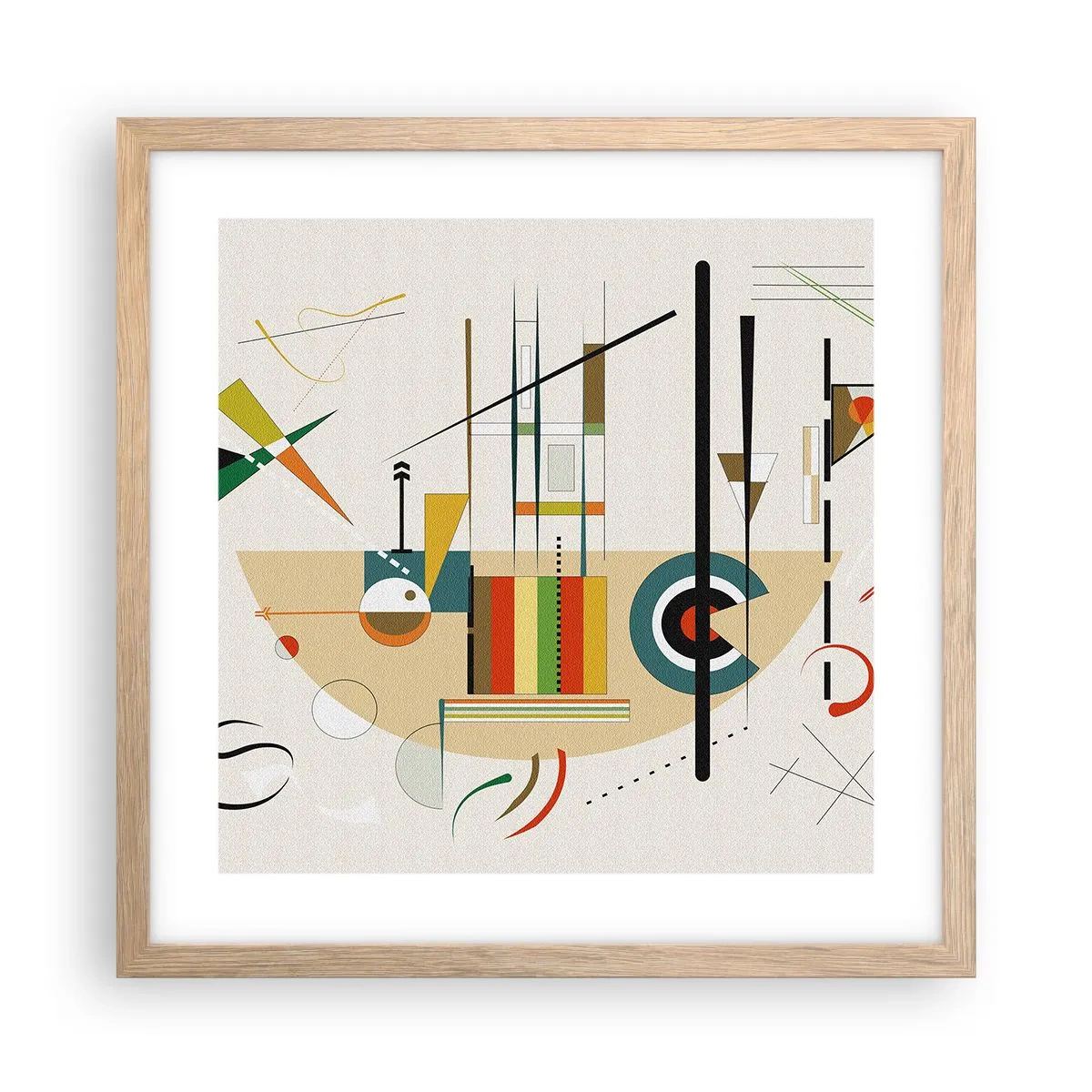 Poster in cornice rovere chiaro - E il mondo ride - 40x40 cm