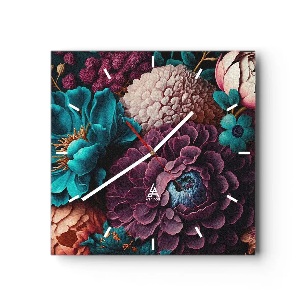 Orologio da parete - Orologio in Vetro - Ricchezza della natura - 40x40 cm