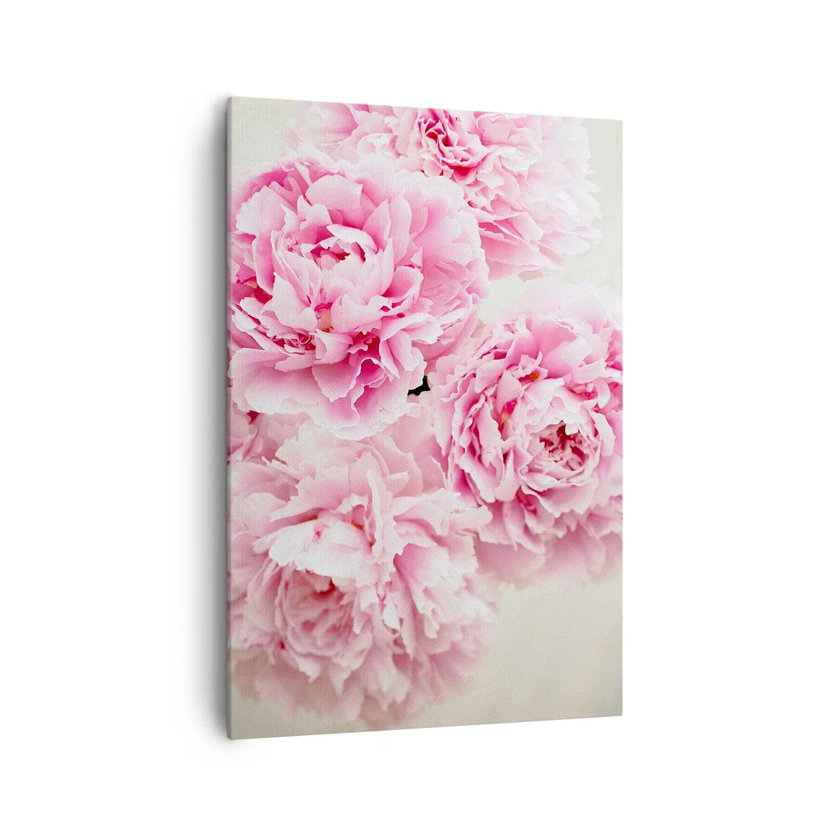 Quadro su tela - Stampe su Tela - Un bouquet di peonie rosa su uno sfondo chiaro - 70x100cm - Nel fasto rosa - Decorazione murale moderna per soggiorno e camera da letto ARTTOR