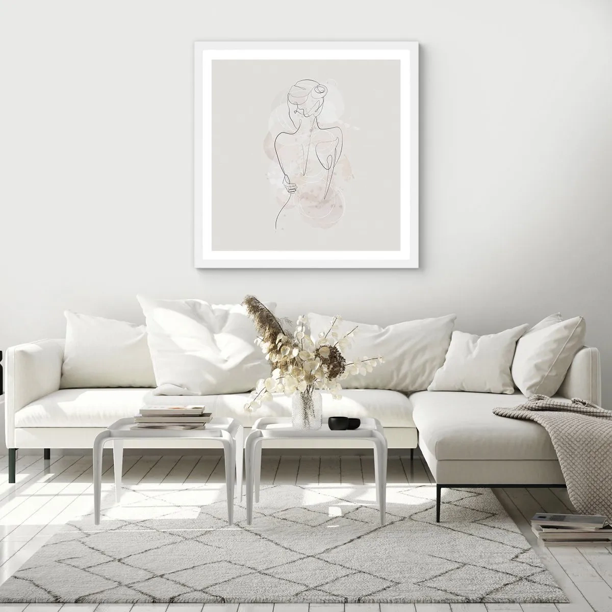 Poster in cornice bianca - Come uno strumento delicato - 40x40 cm