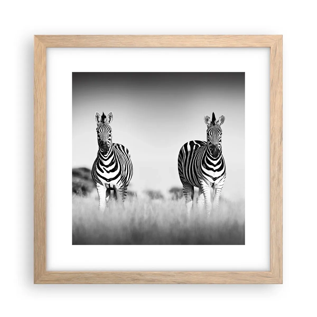 Poster in cornice rovere chiaro - E tuttavia il mondo è bianco e nero - 30x30 cm