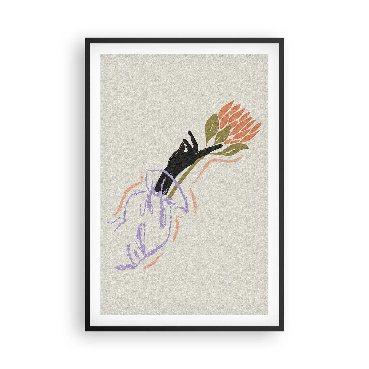 Poster in cornice nera - Tocco delicato - 61x91 cm