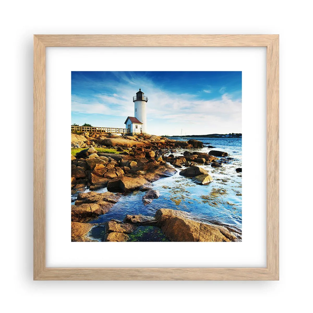 Poster in cornice rovere chiaro - Tornate sani e salvi, vi aspetto - 30x30 cm