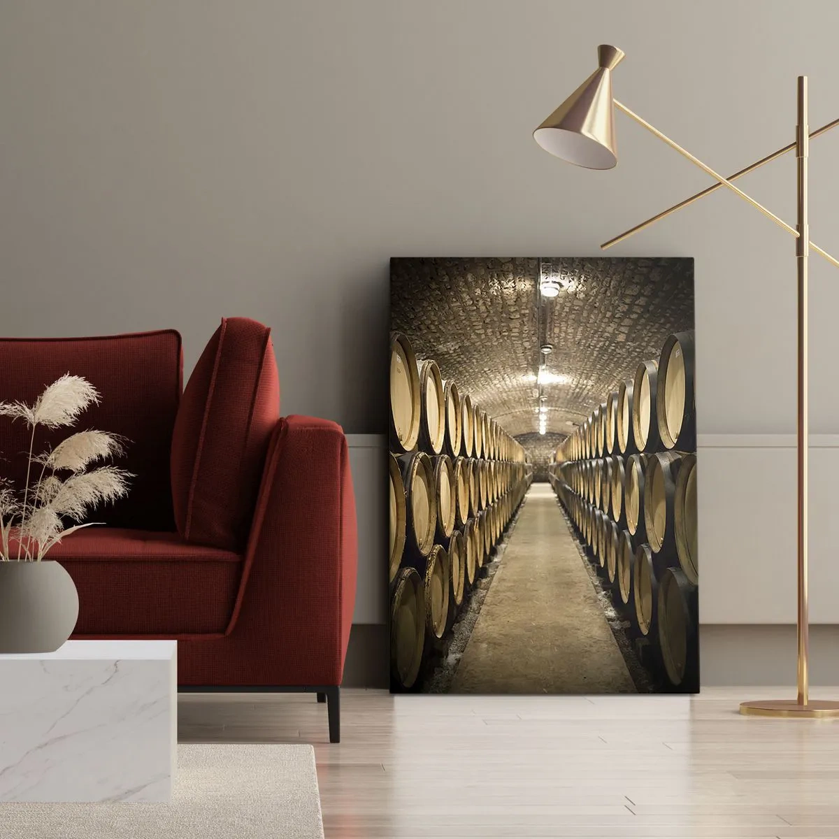 Quadro su tela - Stampe su Tela - Nella cantina in mattoni - 55x100 cm