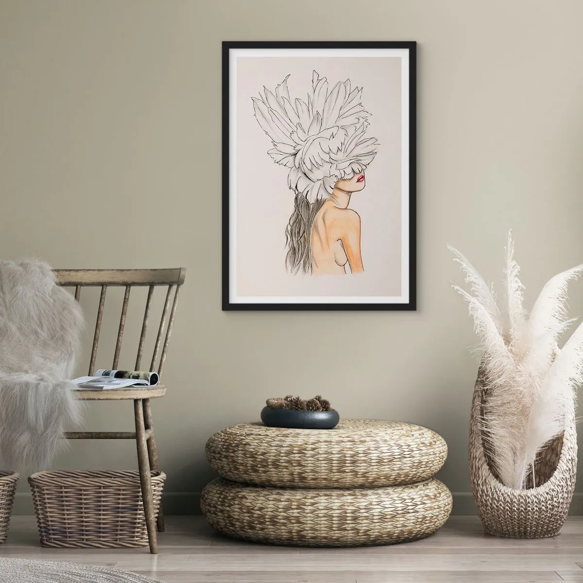 Poster in cornice nera - Bellezza coronata - 30x40 cm