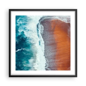 Poster in cornice nera - Il tocco dell'oceano - 50x50 cm
