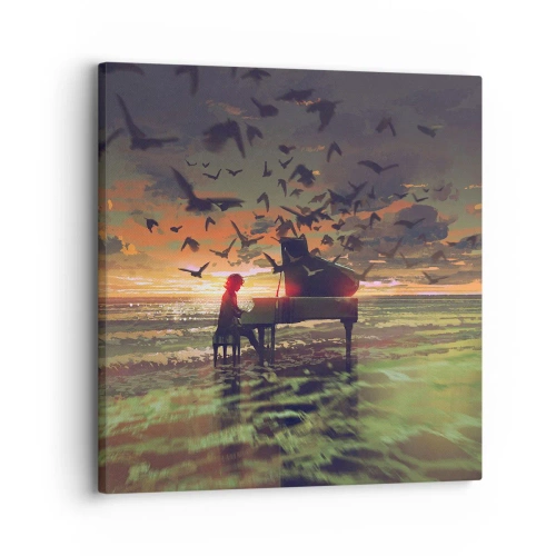 Quadro su tela - Stampe su Tela - Concerto per pianoforte e onde - 30x30 cm