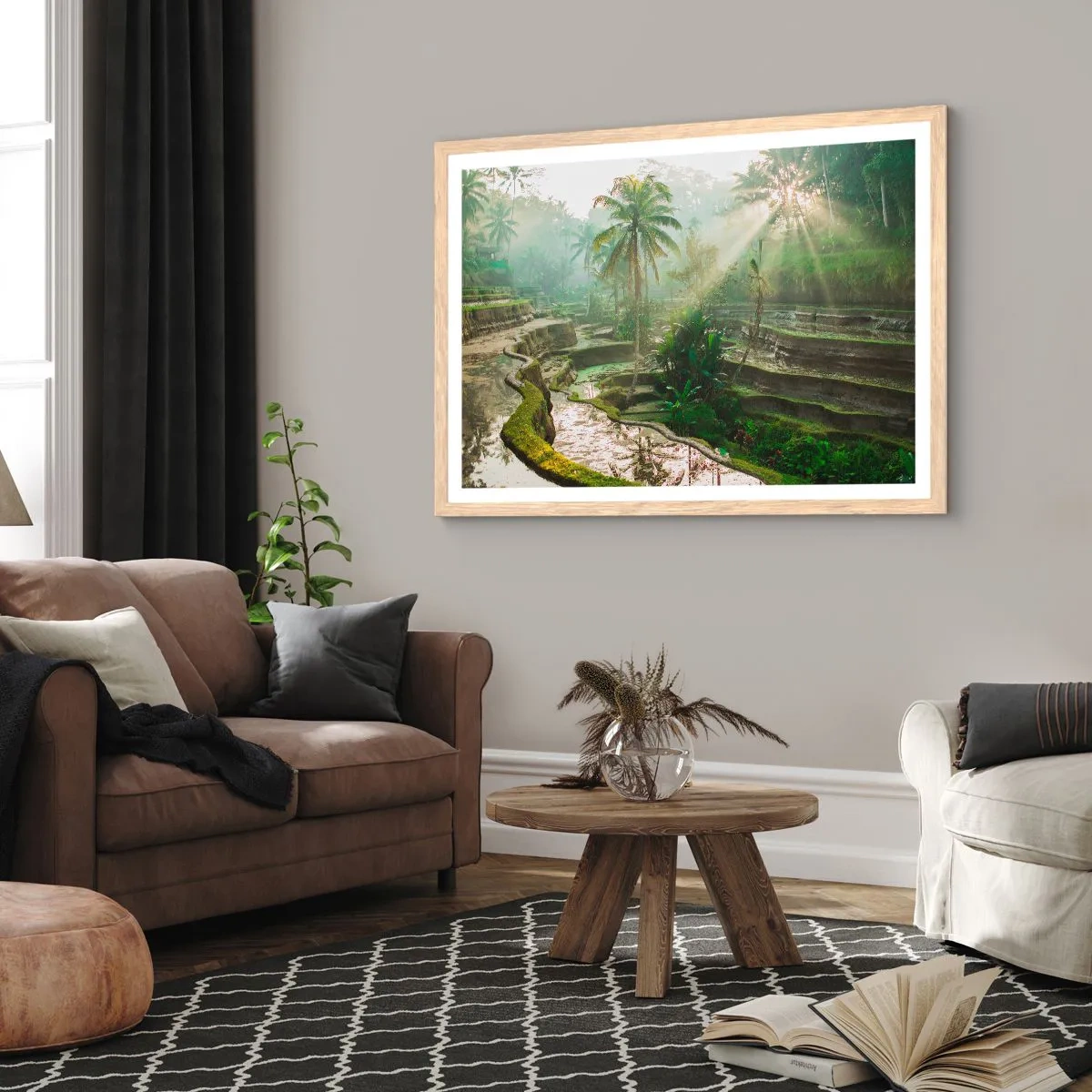 Poster in cornice rovere chiaro - Crescere al sole - 91x61 cm