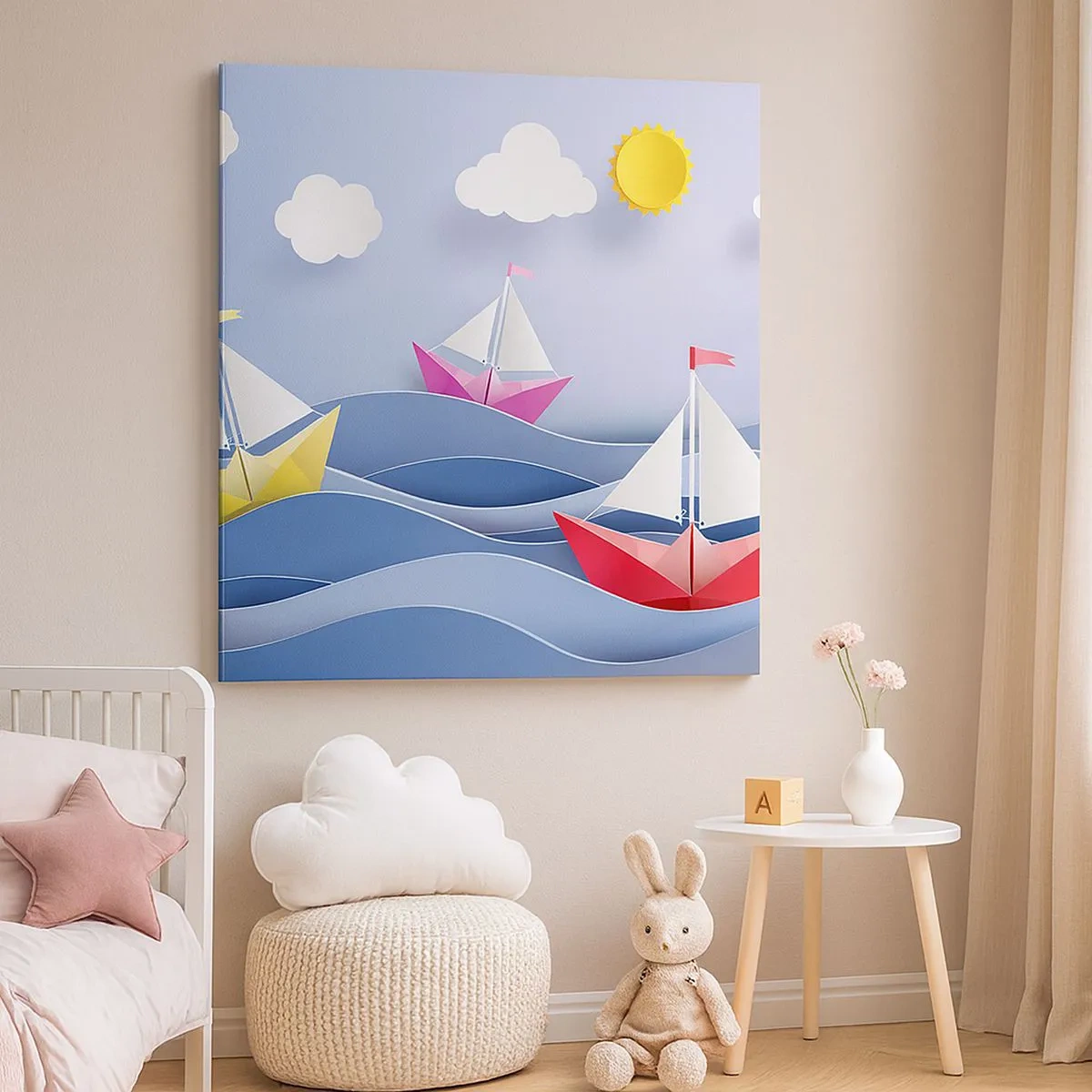 Quadro su tela - Stampe su Tela - Come è bello dondolare tra le onde - 30x30 cm