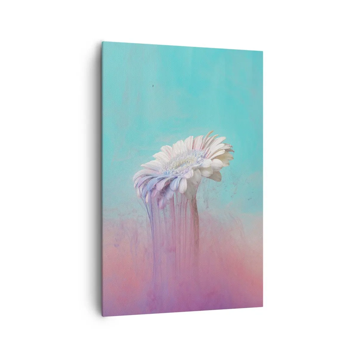 Quadro su tela - Stampe su Tela - Gerbera pastello con effetto sfocato - 80x120cm - L'aldilà dei fiori - Decorazione murale moderna per soggiorno e camera da letto ARTTOR