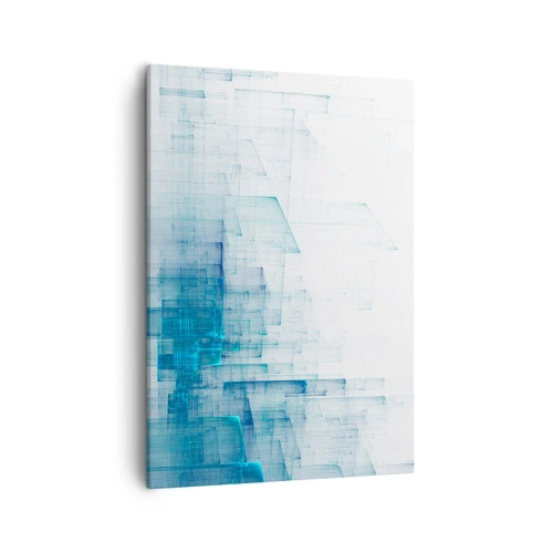 Quadro su tela - Stampe su Tela - Forme geometriche astratte nelle tonalità del blu - 50x70cm - E lo spazio fu - Decorazione murale moderna per soggiorno e camera da letto ARTTOR